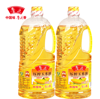 鲁花压榨玉米油1.6Lx2 非转基因 玉米胚芽 压榨食用油