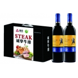 首农诚享牛排B款1100g+法国詹姆士伯爵干红葡萄酒750ML*2