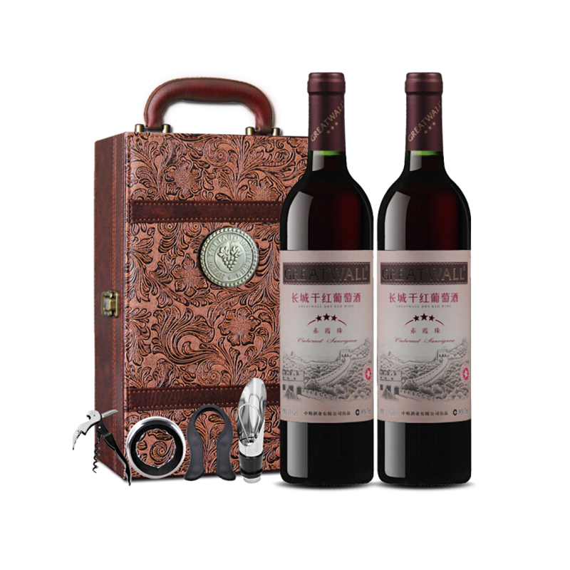 中粮干红葡萄酒皮双支礼盒750ml*2